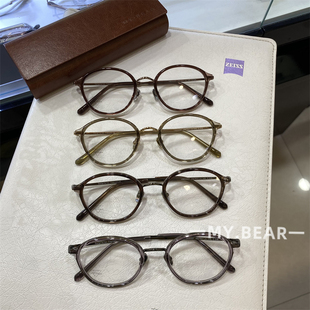 新品 复古女素颜猫眼眼镜框超轻钛高品质可配高度数近视防蓝光眼镜