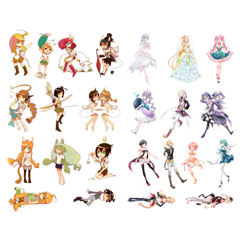 【已裁剪】十二星座动漫人物创意卡通可爱少女手账贴纸手帐贴画