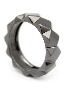 goodafternine泰国设计师手工黄铜镀铑菱形几何金字塔简约戒指