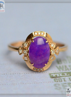 戒指18K金天然舒俱来苏纪石典雅