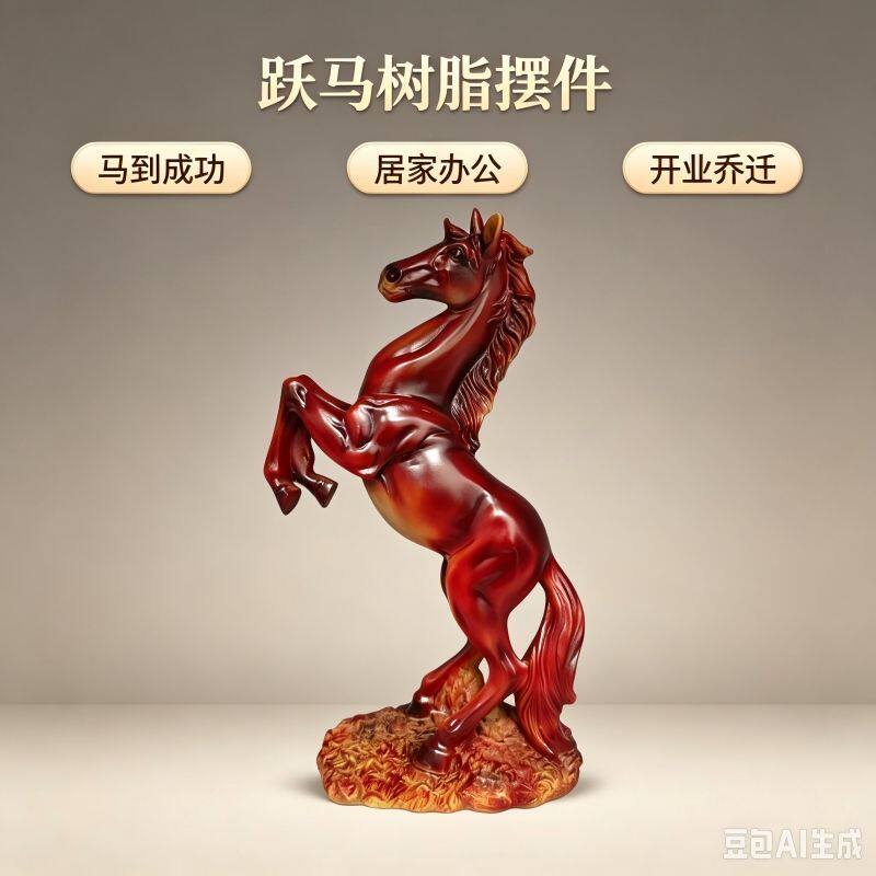 骏马摆件家居饰品乔迁开业礼品新款腾空骏马客厅办公室工艺品