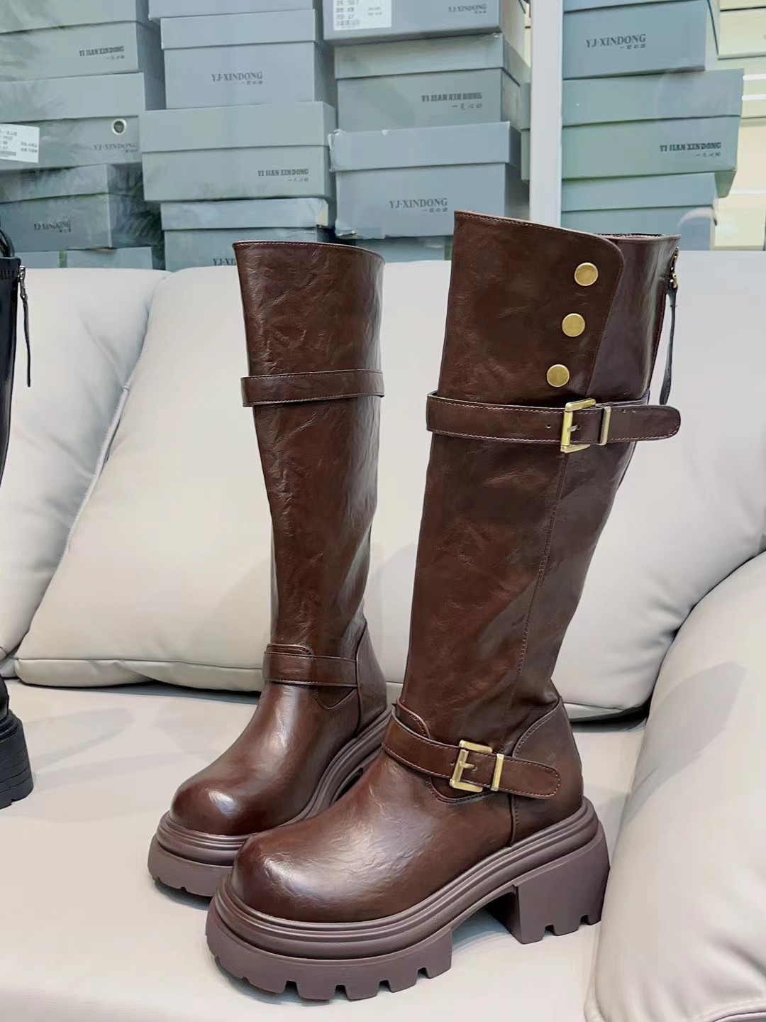 一见心动～炸街款爆款实体店同售2025新款时尚休闲舒适长筒靴