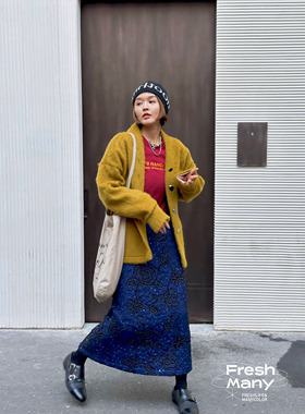 限定蜜蜡黄果味开衫 高品质德国进口全羊毛开衫 复古显白针织外套