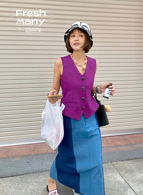 仅14件 售罄无补～紫气东来高街时髦雅痞精纺短款马甲女 高级质感