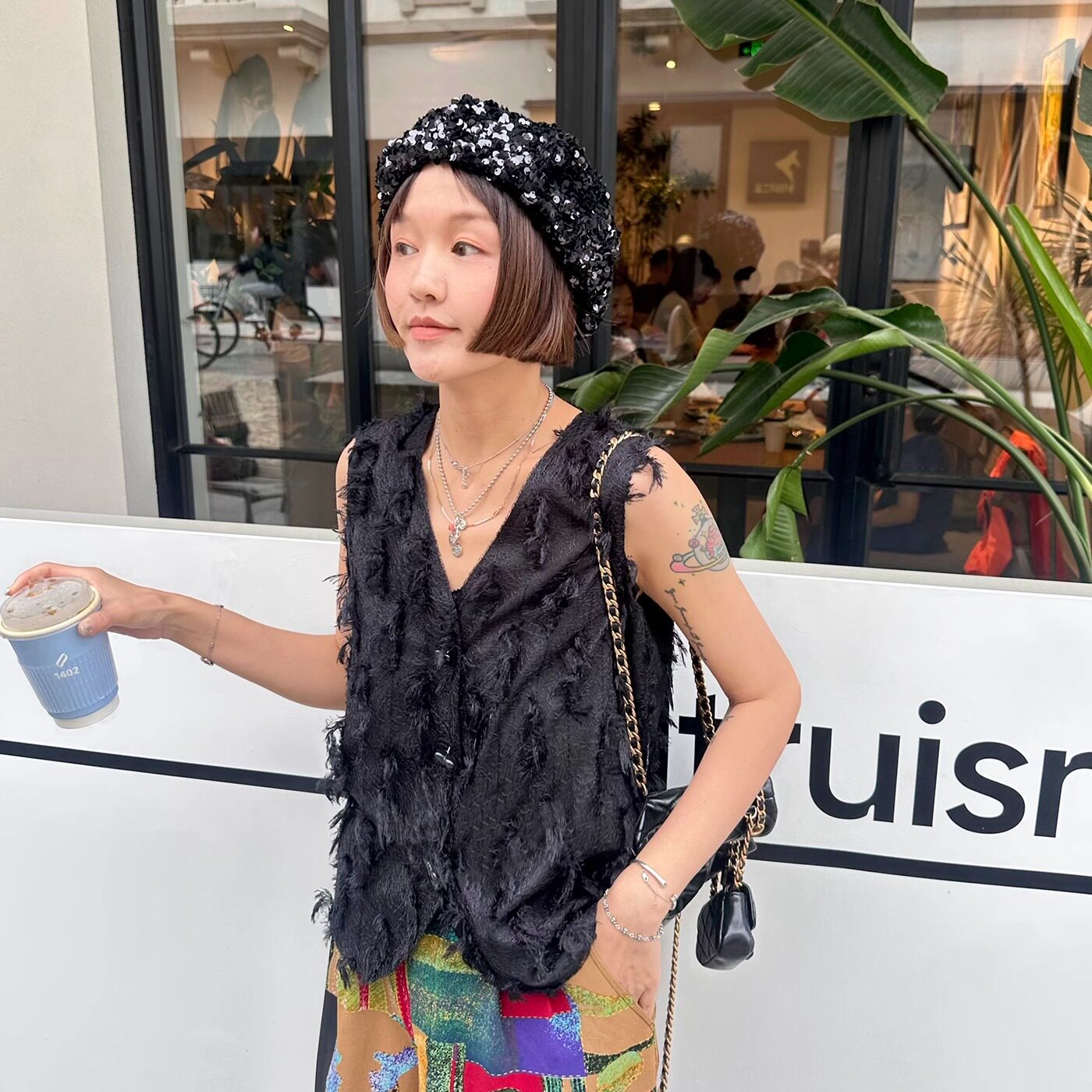 仙乐飘飘法式夏日刚需百搭流苏马甲 高级感叠穿黑色显瘦短款背心