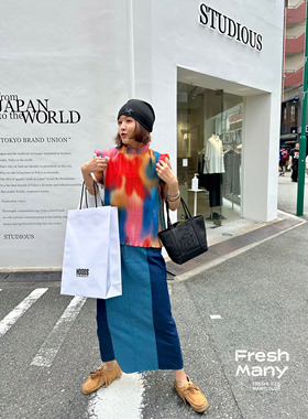 轻松玩系列 原创设计重工好穿城市户外牛仔拼接半身裙 工装复古裙