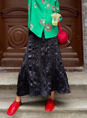 〔繁花系列〕欧洲艺术花卉浮雕感半身裙 秋冬百搭高级感鱼尾裙A裙