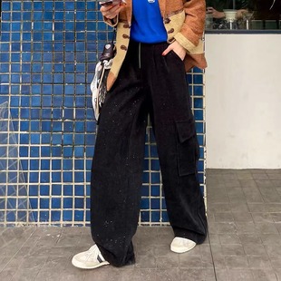 直筒裤 FreshMany开年限定牛裤 阔腿裤 裤 黑色焰火城市户外工装