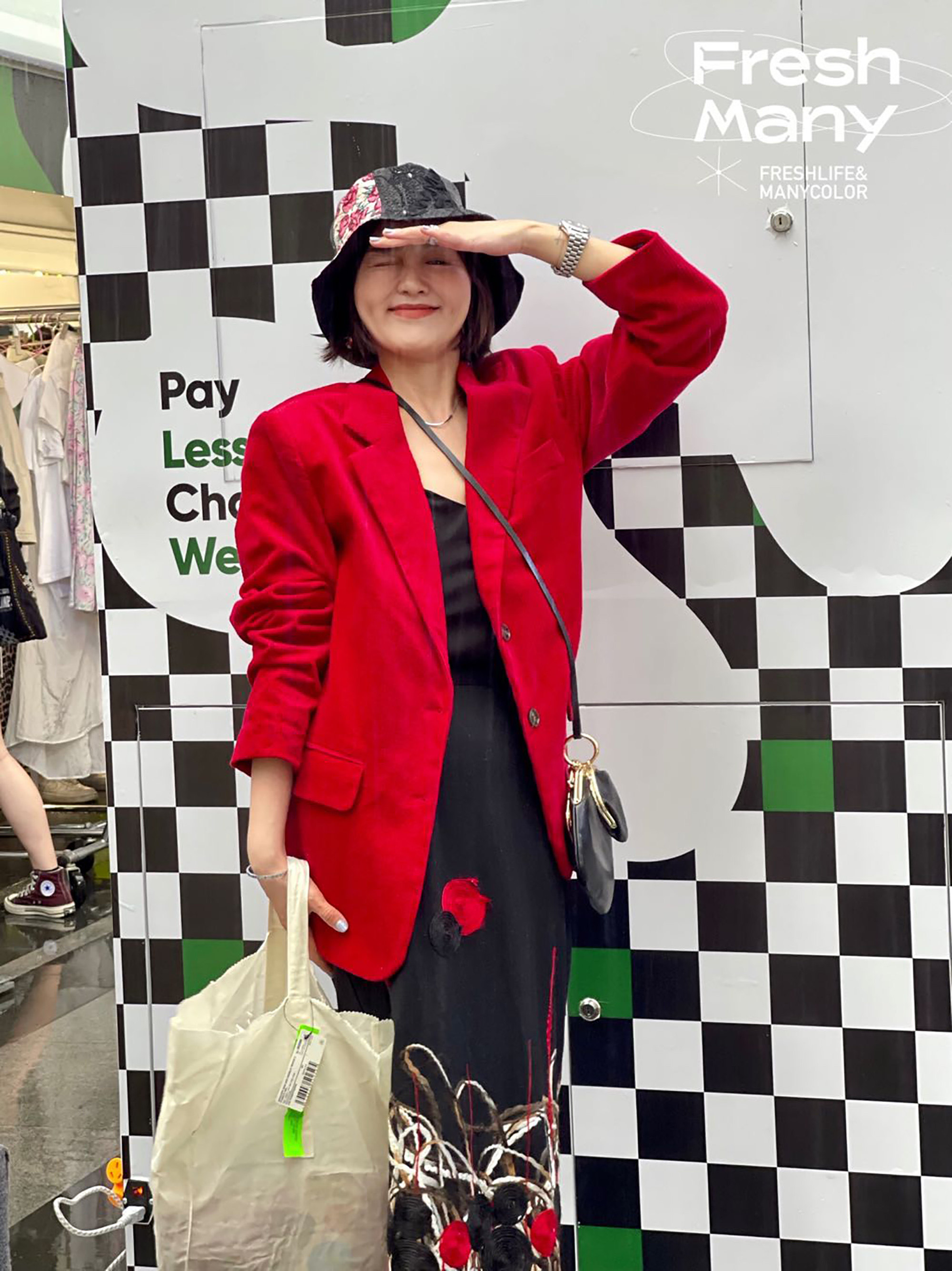 经典轮回红色灯芯绒西装 百搭显瘦宽松chic西服外套休闲上衣