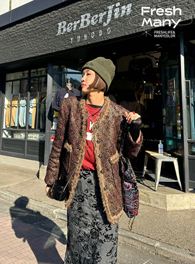 一年一度 迷情繁花复古烫金重工编织小香风外套 古铜金高级感西装