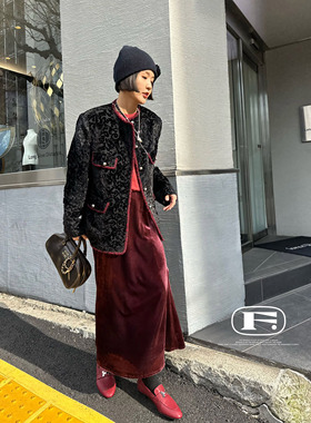 FreshMany 薇薇安仙仙桃红丝绒裙 高腰显瘦半身裙鱼尾裙长裙