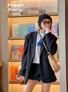 陪伴最久的一件oversize西装 日产进口黑色宽松休闲百搭外套西服