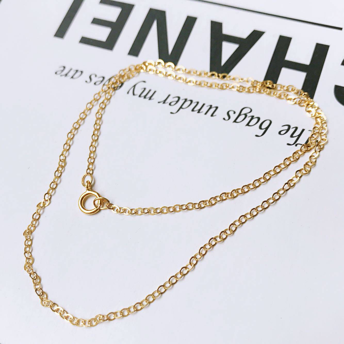 基础百搭项链美国进口14k包金注金链单链不褪色防过敏注金链