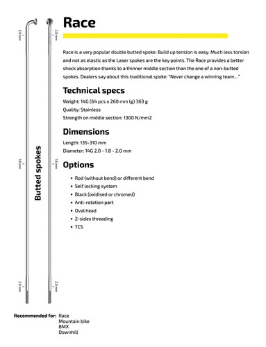 sapimrace2.0~1.8变径辐条