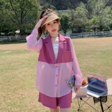 【现货】2023新款夏装撞色防晒服套装23813P125K178，女装套装/套裙，浙宝296A