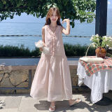 【26新款现货】仙气法式木耳边连衣裙2B130-2606-P145-K248，女装连衣裙，浙宝296A