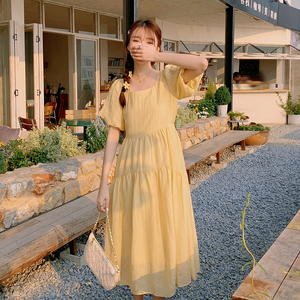 【新款现货】2023年夏装新款奶黄奶黄温柔风连衣裙23826P120K178,女装孕妇装,浙宝296A