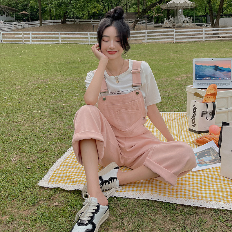 现货新款数据好！2023夏装新款减龄背带裤学生风2220,女装套装/套裙,浙宝296A