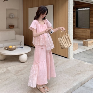 【新款】26夏季绝美粉色气质套装2B130--8167-P160-K268，女装套装/套裙，浙宝296A
