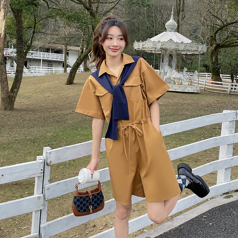 【现货新款】2023夏装新款工装连体短裤女2207P105K168,女装连体裤,浙宝296A