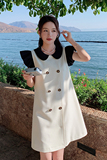 【新款现货】2023年夏装新款撞色小香风连衣裙23820P120K178，女装连衣裙，浙宝296A