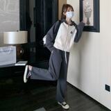 296A【秋季新款】2023撞色休闲减龄卫衣套装2343-P165-K218，女装运动套装，浙宝296A