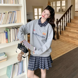 【新款现货】印花卫衣格子半裙套装296A-8089-P195-K318，女装卫衣/绒衫，浙宝296A