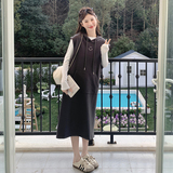 【现货】刺绣笑脸卫衣背心裙白T恤两件套296A-8131-P170-K248，女装连衣裙，浙宝296A