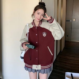 296A【秋装新款】2023款拼色减龄美式复古棒球服外套2333P140K198图片