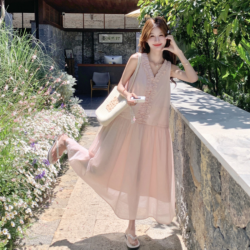 【26新款现货】仙气法式木耳边连衣裙2B130-2606-P145-K248,女装连衣裙,浙宝296A