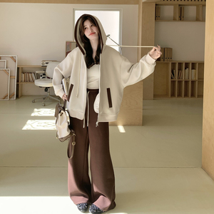 【新款现货】休闲卫衣拼色套装老钱风296A-8086-P205-K328图片