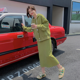 【新款现货】2023秋季牛油果绿卫衣半裙减龄风套装2240P160K228，女装卫衣/绒衫，浙宝296A