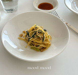 ins家用陶瓷汤菜盘意面西餐 moodboard 乳白系列 敞口大浅盘 韩式