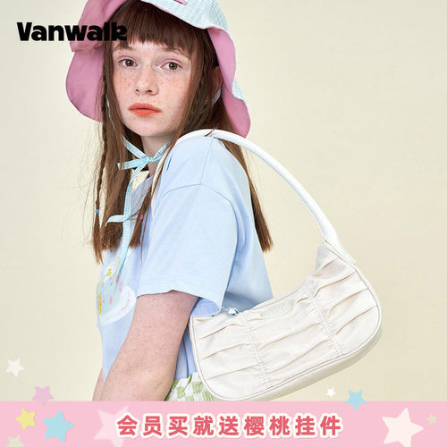 vanwalk海边复古褶皱腋下包