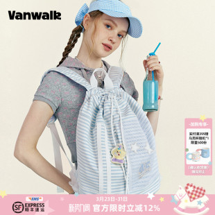 运动旅行束口袋双肩包女通勤休闲帆布包 Power新款 VANWALK Fruit