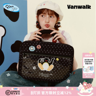VANWALK Pingu小众设计企鹅双肩包女生ins休闲痛15.6寸手提电脑包