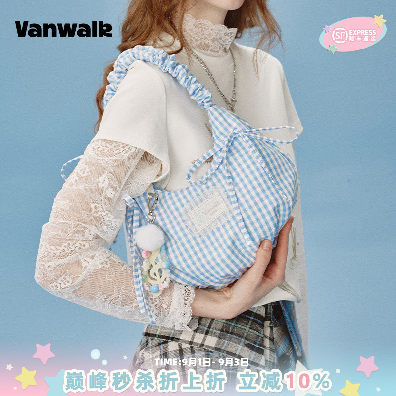 VANWALK/出走芭蕾风手提单肩包图片