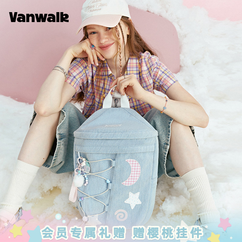 VANWALK/出走小众ins波点双肩包图片