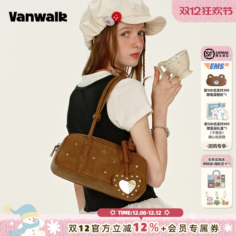 VANWALK/出走小众设计铆钉法棍包