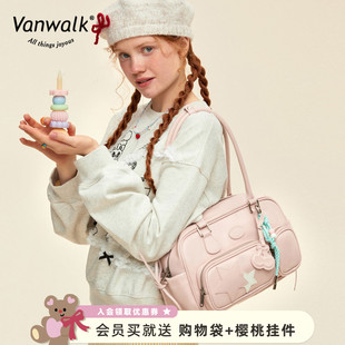 VANWALK野餐系列 波士顿包包女大容量通勤手提单肩枕头托特包 新款