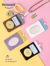 Футляр для карт vanwalk halo 原创设计可爱笑脸卡套挂绳校园饭卡学生小卡保护套