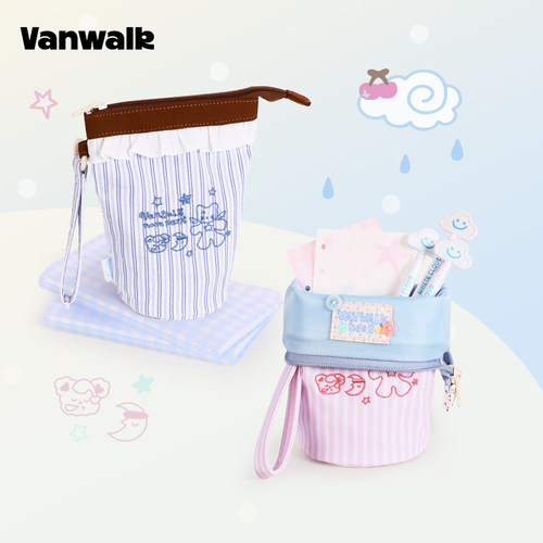 VANWALK/出走花边ins圆筒笔袋