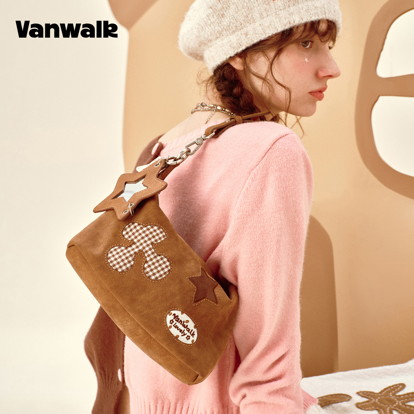 VANWALK/出走女款星星手提腋下包
