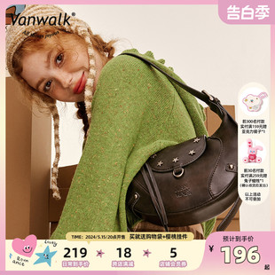 VANWALK牛仔系列 少女包包通勤小众单肩包 原创复古手提斜挎包新款