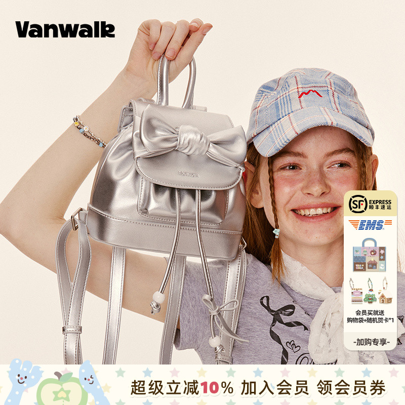 vanwalk/出走蝴蝶结小型双肩背包