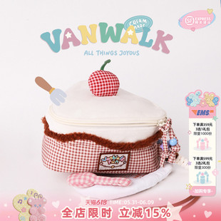 VANWALK happy band品牌樱桃蛋糕化妆包女生便携化妆品相机收纳包