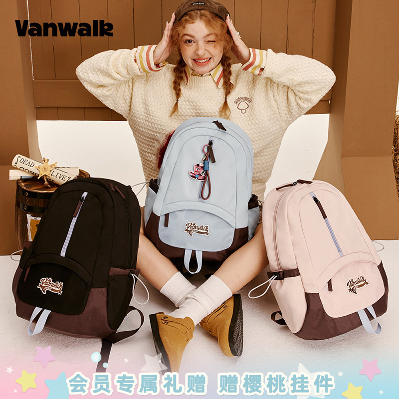 vanwalk/出走休闲时尚双肩包新款图片