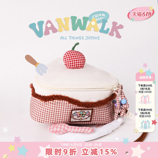 VANWALK happy band品牌樱桃蛋糕化妆包女生便携化妆品相机收纳包