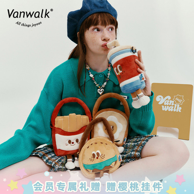 vanwalk/出走手提斜挎毛绒公仔包图片