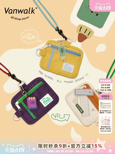 VanWalk Odd School Homemade College Style New Style Girls 'Card Card Halter Neck Transparent Coin Wallet Легкий вес